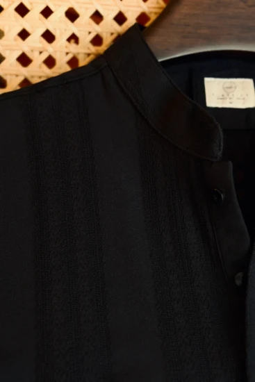 New Black Textured Panjabi