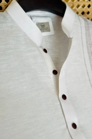 White Maroon Stripe Panjabi