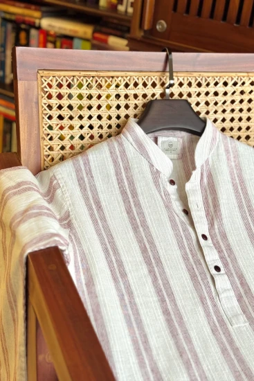 White Red Stripe Panjabi